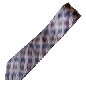Arrow USA Purple Silver 100% Silk Repp Necktie 3.5" x 60.5" Business Classic‎